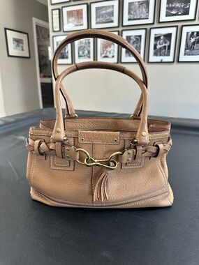 Coach Retail Hamptons Braided Pebbled Leather Satchel, with original dust bag